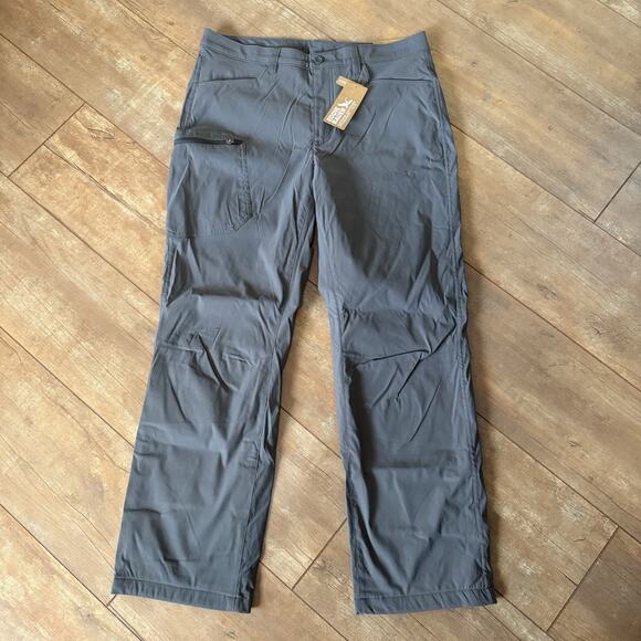 Eddie Bauer Men’s Lined Rainier Pants 34x30 Gray NWT UPF 50+ Active Fit Hiking - Picture 1 of 6